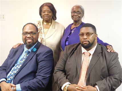 (Front) Bishop Dane A. Coleman, Overseer, Pastor Guy E. Jones Senior
(Back) Pastor Dorothy Tunnell, and Pastor Shirley Blackwell