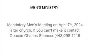 Men's Ministry Meeting